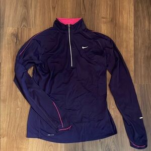 Nike Purple and Pink Quarter-Zip Pullover